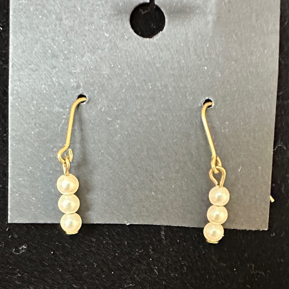 Monet Gold-Tone Earrings with Ivory Pearls